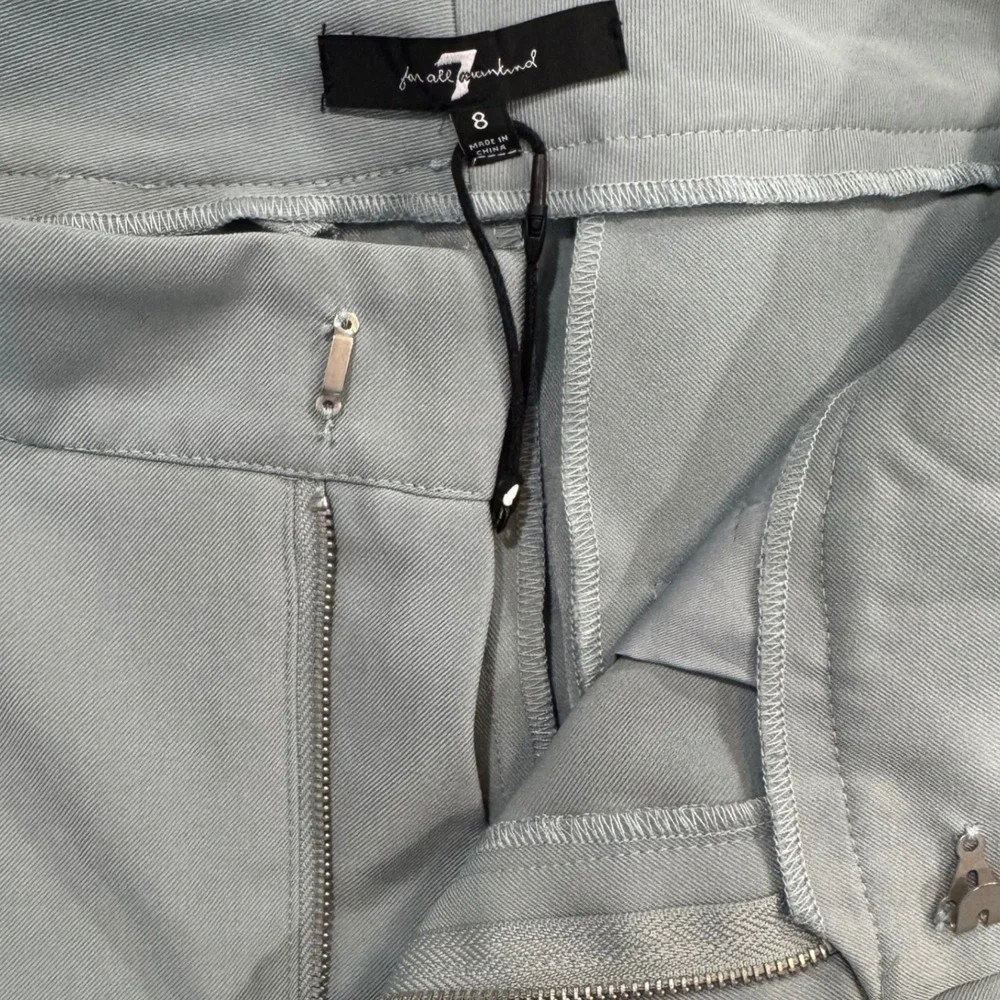 7 For All Mankind Womens Pleated Tailored Dress Shorts Light Blue/Gray Size 8